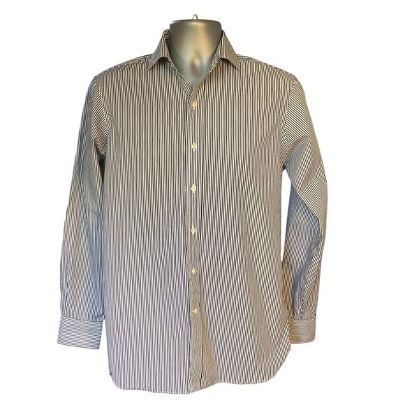 Polo Ralph Lauren Black and White Stripe Classic Fit Button Down Size 14.5 32/33 - Picture 1 of 9